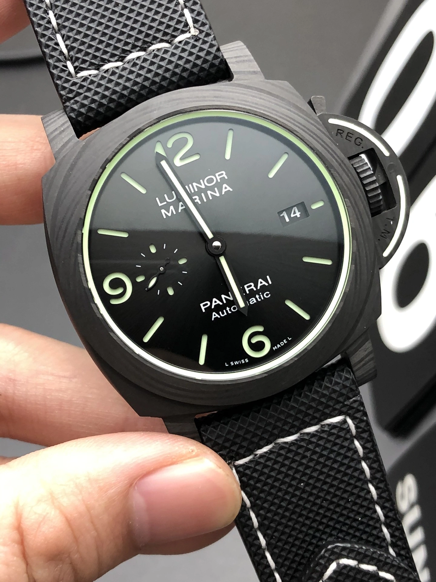 CBD Factory Panerai Luminor Marina 44mm Black Dial Luminous Arabic Numerals Black Sportech Strap Smooth Bezel(PAM01118) 1:1 Super Clone – DDP.9010 Movement SportInspired 377